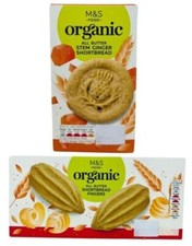 M&S Shortbread Fingers Organic All Butter Stem Ginger Biscuits Marks & Spencer