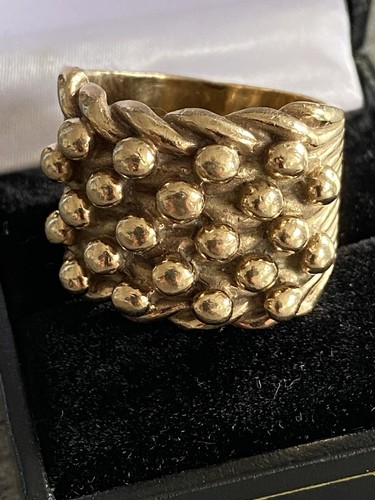 9ct solid gold gents keeper - solid,