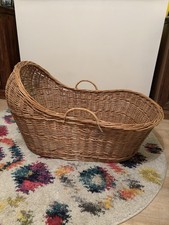 1960s Wicker Baby Moses Basket Vintage Cot/Crib
