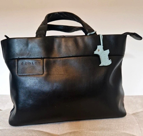 Radley black leather briefcase - radley,