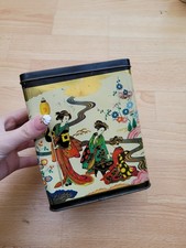 Vintage Tea Caddy With Cigarette Cards