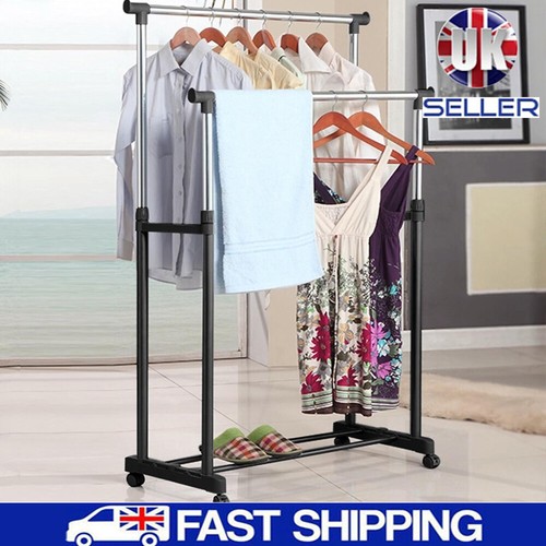 Heavy duty double clothes - heavy, rail