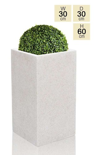 White tall patio - patio, planter