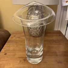 Mid Century Modern Calla Lilly Clear Glass Vase 10” Sold Glass Heavy Great Condi