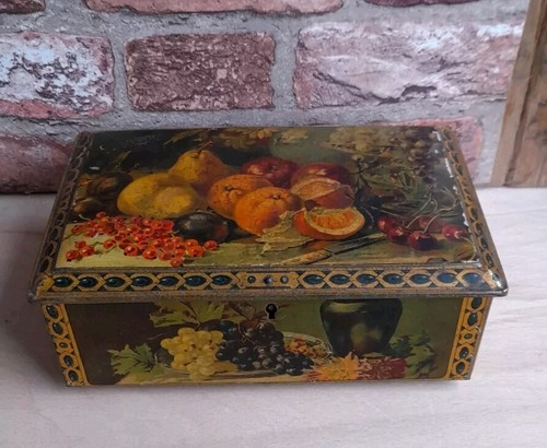Antique fruit litho art - , hinged