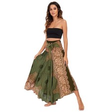 Cotton Boho Maxi Skirt High