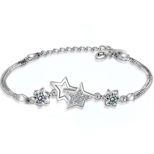 Double star charm 925 - star,