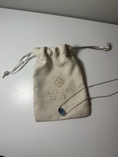 Kendra Scott Elisa Silver Pendant Necklace in Light Blue Illusion | Clear Glass