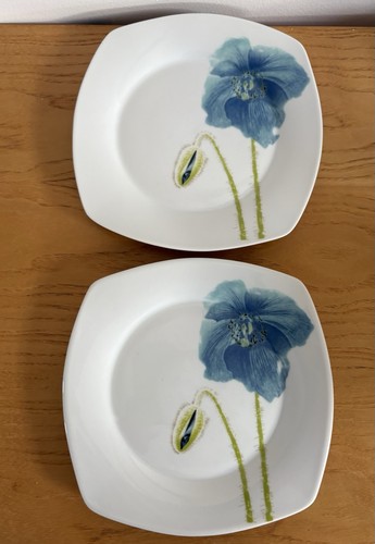 Viners two blue poppy plates - blue,