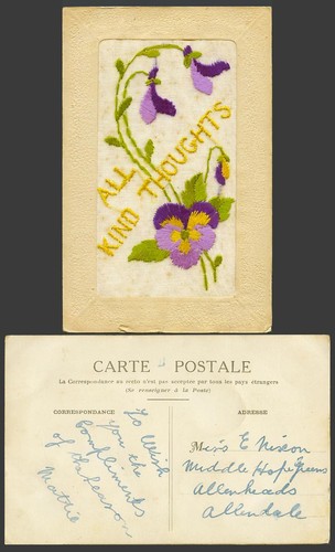 Ww1 silk embroidered old - ww1,