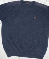 Paul & Shark Yachting 918 Blue Wool Blend Knit Jumper Sweater - Large 24" P2P 