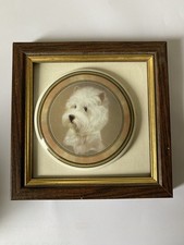 Framed Ceramic Westie Dog Picture Westland Terrier Gift