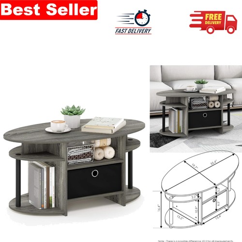 Contemporary oval coffee table - coffee,
