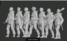 Ww2 German Soldiers Diorama  Full Set 1/16th Resin Printed