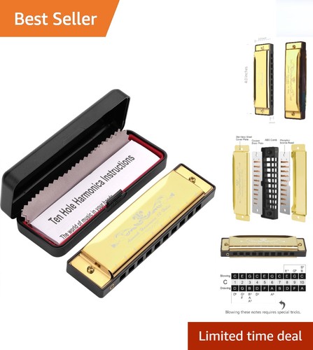 Gold diatonic harmonica key - in,