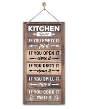 Hanging Kitchen Rules Wood