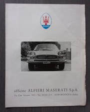 MASERATI GHIBLI MEXICO MISTRAL QUATTROPORTE SEBRING orig 1967 Sales Brochure