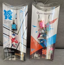 Set of boxed Olympics 2012 Wenlock Mandeville Union Jack key rings charms