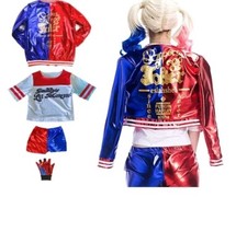 Costume Suicide Squad Harley Quinn Fancy Dress Cosplay Costume 4PCS SIZE 2 XL
