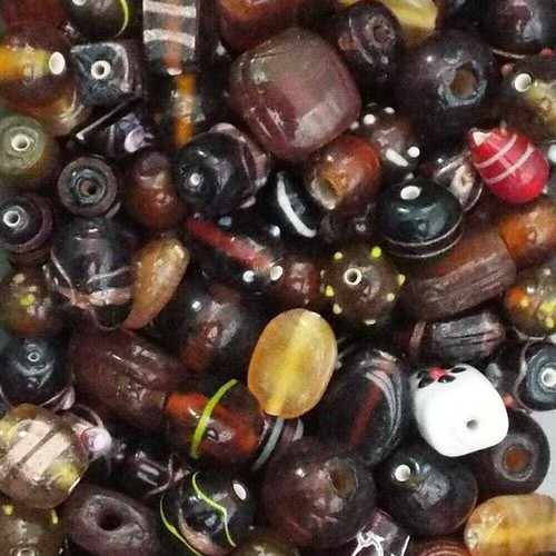 Large glass beads mixed - large,