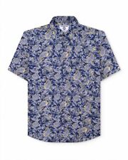 Lambretta Clothing RW1S1453  Paisley Short Sleeve Shirt, Navy/White, SALE