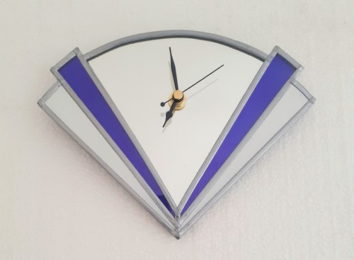 Art deco glass wall - art, clock