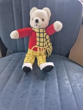 Vintage 80’s Medium 10” Rupert Bear Soft Toy Plush Scarf Retro Toys Play Makers