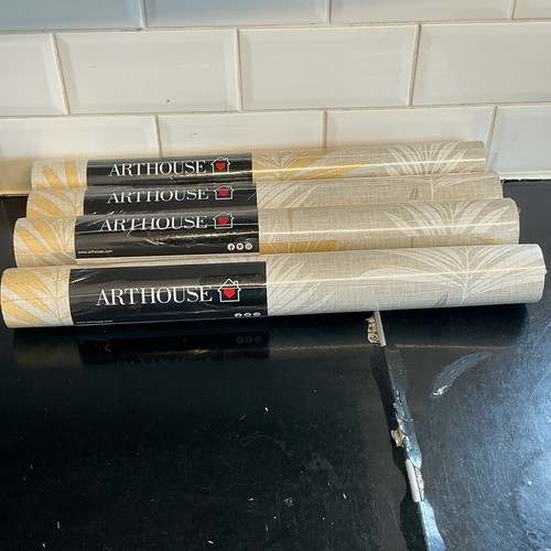 Arthouse linen palm ochre - x,