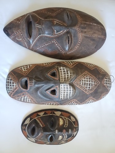 Three african masks - three,