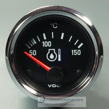 VDO ENGINE OIL ADDITIVE INSTRUMENT 150° 12V 52mm *CHROME EDITION* GAUGE Oil Temp.