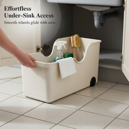 Plastic utility bin with - plastic,
