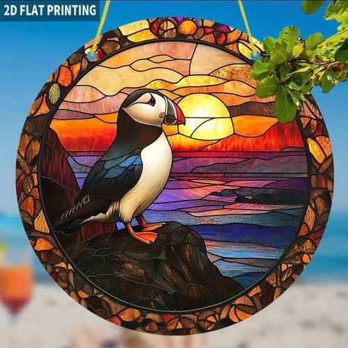 Puffin sunset suncatcher - puffin,