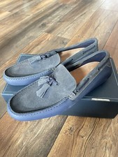Hudson London Men's Florio Suede Tassel Shoes - Blue Size 9 (43)