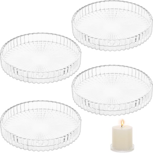 Pcs candle plates glass 9cm - plates,