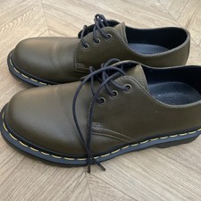 Dr Martens 1461 Khaki Green  Leather Chunky Bex Shoes Size Uk 5 Eu 38