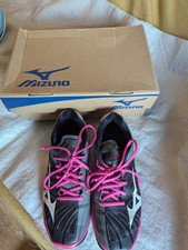 Mizuno Netball Wave Mirage NB Shoes/Trainers with Box UK Size 7 Black Pink White