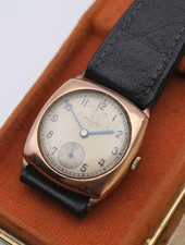 Record 9ct Rose Gold Cushion Cased 'Small-Second' Vintage Manual Wind Watch