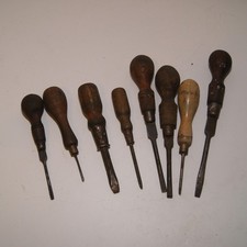 8x Vintage Wooden Handled