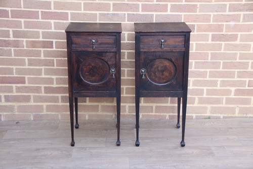 Pair antique bedside tables - antique,