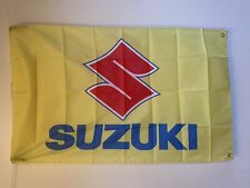 Suzuki Racing Yellow Rm 85 125 250 MotoX Flag  90x150cm Retro Gift UK Free P&P