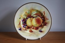 Vintage Fenton Bone China 8" (20cm) Collector Plate Fruit Peaches D.Wallace 