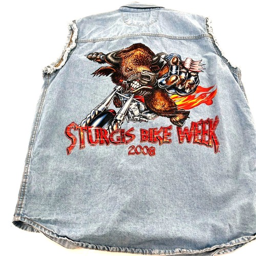 Men sturgis denim sleeveless - men's,