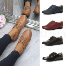 Womens ladies lace up smart