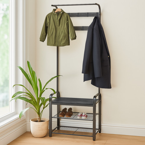 Steel coat rack - with, shoe