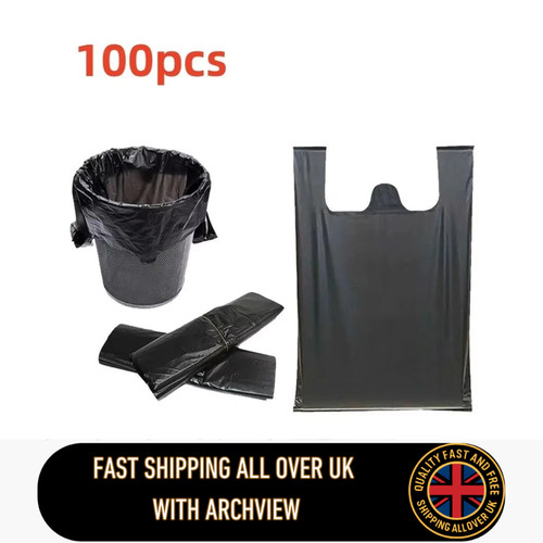 100x black vest plastic - black,
