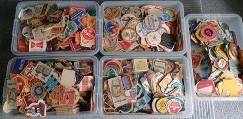 1000 rare vintage beer mats - beer,