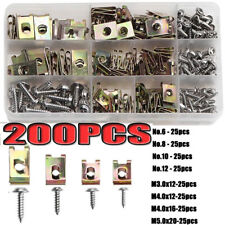 200pc Assorted U Clips+Screws
