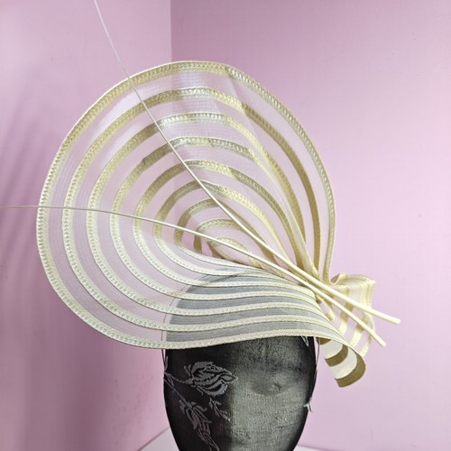 Cream ivory large fascinator - ivory,