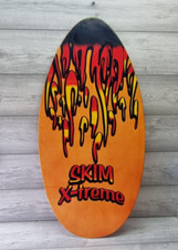 Vintage Skim X-Treme Wooden Skimboard 103cmx51cm Flame Pattern Display Shop
