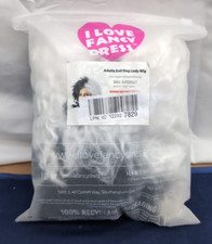 Halloween Wig Evil Dog Lady - Two Tone Black and White Wig Fancy Dress (Bob Wig)